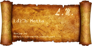 Löb Metta névjegykártya
